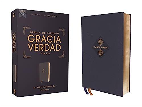 Biblia de Estudio Gracia y Verdad NBLA, azul, leathersoft